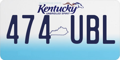 KY license plate 474UBL