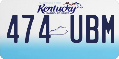 KY license plate 474UBM