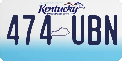 KY license plate 474UBN