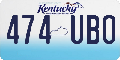 KY license plate 474UBO