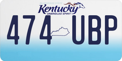 KY license plate 474UBP