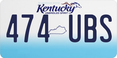 KY license plate 474UBS