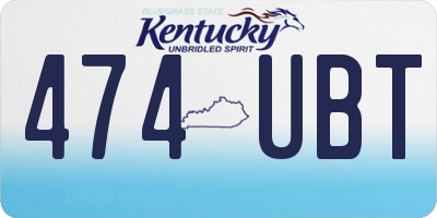 KY license plate 474UBT