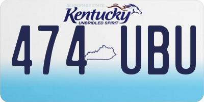 KY license plate 474UBU