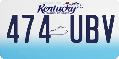 KY license plate 474UBV