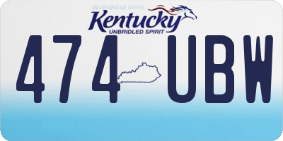 KY license plate 474UBW