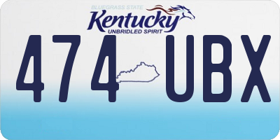 KY license plate 474UBX