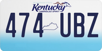 KY license plate 474UBZ