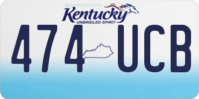 KY license plate 474UCB
