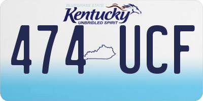 KY license plate 474UCF