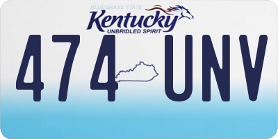 KY license plate 474UNV