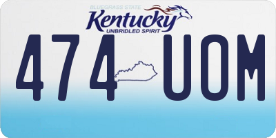 KY license plate 474UOM