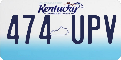KY license plate 474UPV