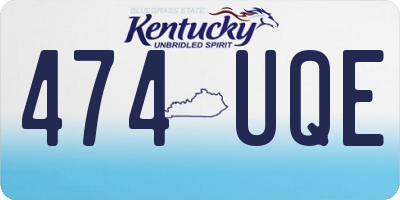 KY license plate 474UQE