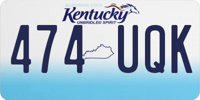 KY license plate 474UQK