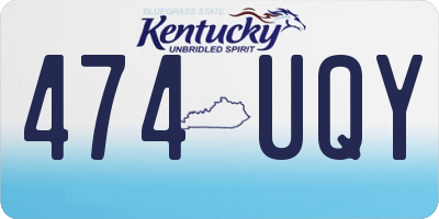 KY license plate 474UQY