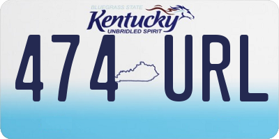 KY license plate 474URL