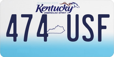 KY license plate 474USF