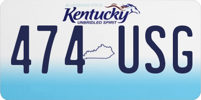 KY license plate 474USG