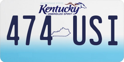 KY license plate 474USI