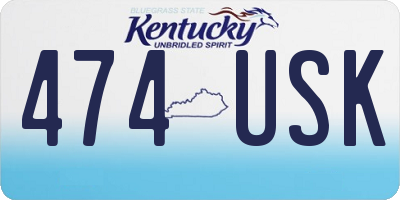 KY license plate 474USK