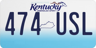 KY license plate 474USL