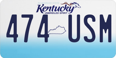 KY license plate 474USM