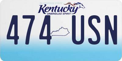 KY license plate 474USN