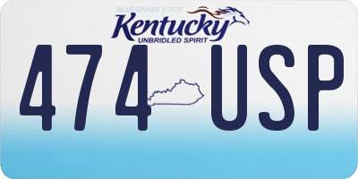 KY license plate 474USP
