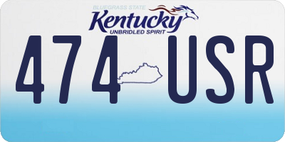 KY license plate 474USR