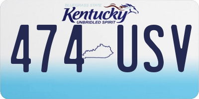 KY license plate 474USV