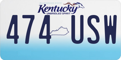 KY license plate 474USW