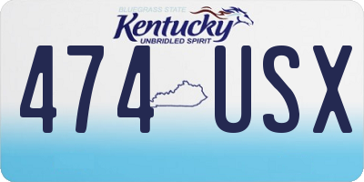 KY license plate 474USX