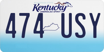 KY license plate 474USY