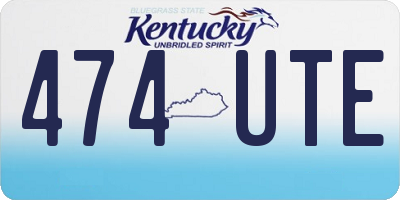 KY license plate 474UTE