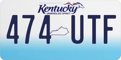 KY license plate 474UTF