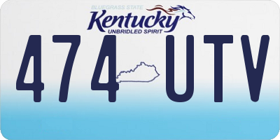 KY license plate 474UTV
