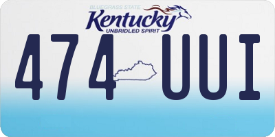 KY license plate 474UUI