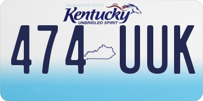 KY license plate 474UUK