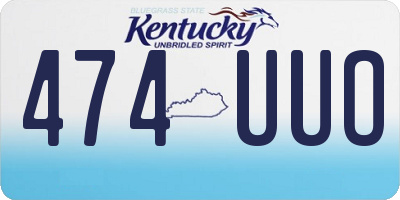 KY license plate 474UUO