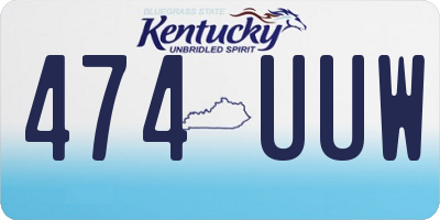 KY license plate 474UUW
