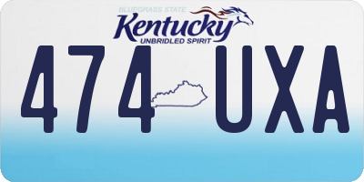 KY license plate 474UXA