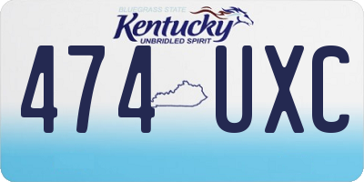 KY license plate 474UXC