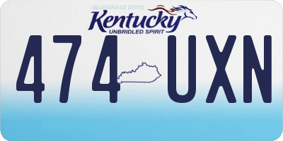 KY license plate 474UXN