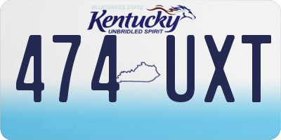 KY license plate 474UXT