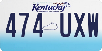 KY license plate 474UXW