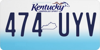 KY license plate 474UYV