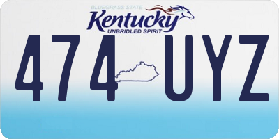 KY license plate 474UYZ