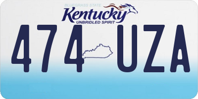 KY license plate 474UZA