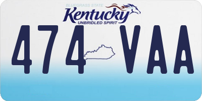 KY license plate 474VAA